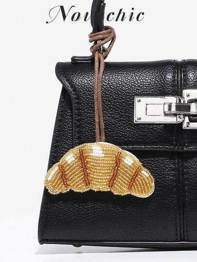 1pc Novachic Vacation Style Bread Croissant Sea Turtle Animal Beaded Pendant Charm Suitable For Summer Vacation Beach (Pendant Only No Bag) Keychain Bag Charm Purse Charm Keyring