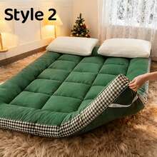 Extra Thick Japanese Fluffy Futon Mattress, Soft Quilted Sleeping Pad, Foldable Roll Up Floor Tatami Mattress, For Home Dormitory Non Slip And Breathable, Home Sleeping Pad, Travel Sleeping Pad, Rollup Mattress, Minimalist Bedding - Random - 查看 3