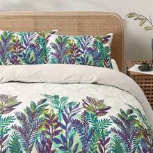 3PCS Soft Branches Leaves Pattern Duvet Cover Bedding Set With 2 Pillowcases Gift Green Leaf Quilt Cover, Cozy Bed For Warm Fall & Festive Bedroom Decor, Soft & Stylish Bedding Collection - Màu xanh lá cây đậm - Xem 5