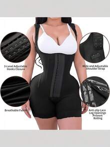 Faja Colombian Girdle Waist Trainer Butt Lifter Shapewear Women Tummy Control Body Shaper Front Hooks Sheath Slimming Flat - màu đen - Xem 6