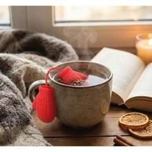 Infusor de Té de Silicona en Forma de Guantes Colador Infusor para Té Suelto Reutilizable Resistente al Calor Ideal para Hogar Cocina u Oficina - Rojo - Ver 5