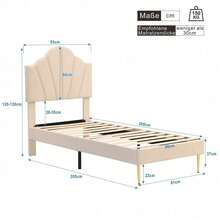 Bed Frames - Beige + Velvet - View 10