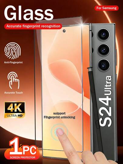 Yezodawee 1 st. HD-skärmskydd, kompatibelt med Samsung Galaxy S-serien, stöder 0,2s fingeravtryckslåsning, lämpligt för Samsung Galaxy S25 Ultra/S25+/S25/S24 Ultra/24 Plus/24/23/22/21, 25° anti-kikarhärdat glas, heltäckande, anti-fingeravtryck, fallskydd, reptåligt, bubbelfritt, födelsedagspresent, present till familj och vänner, skärmskydd för telefoner, telefontillbehör