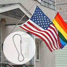 30 piezas de clip para mástil de bandera de acero inoxidable de 40 mm con caja de almacenamiento - Plateado - Ver 6