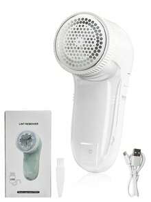 1 pieza Afeitadora de tela, Removedor de pelusa con batería de 500mAh, Afeitadora eléctrica de 3 cuchillas, Desempolvador de suéteres, Adecuado para eliminar pelusa, borrilla y pelusas de ropa, sofá, muebles, Herramienta de limpieza efectiva para eliminar pelusa y borrilla - Multicolor - Ver 4