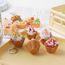 Mini Realistic Ice Cream Pendant, Realistic Food Cream Cake Creative Food Toy, Bag Charm, Gift, Holiday Gift, Birthday Gift, Christmas Gift - Multicolor - View 4