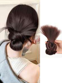 Pinza de garra para moño de cabello sintético, natural y esponjoso, adecuado para uso diario y eventos de mujeres, pinza para el cabello, accesorio para el cabello, accesorio casual de otoño/invierno, adecuado para atuendos de vacaciones de mujeres - Multicolor - Ver 13