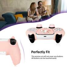 Set Pegangan Jempol Cakar Kucing Lucu + Casing Pelindung Silikon + Shell + Stiker, Kompatibel dengan PlayStation 5/Kontroler PlayStation 5, Set Aksesori Gaming Anti Jatuh dan Anti Gores - Wajib Dimiliki untuk Gamer - MultiWarna - View 8