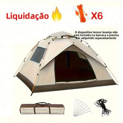 Barraca pop-up para 4 pessoas, tecido Oxford com proteção UV/antimosquito. Perfeita para camping e aventuras ao ar livre