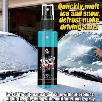  JB-XPCS Multi-Functional Ice & Snow Removal Spray - Ice-Melting Formula, Fast-Acting Sprayable Ice Remover Suitable For Refrigerator & RV Freezer, Winter Driving Safety, Portable For -The- De-Icing