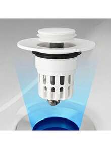 1pc Pop-Up Bathroom Sink Drain Stopper - Multifunctional Pressure Filter, Durable Plastic Material, Bathroom Sink Anti-Clogging, Essential Drainage Accessory, Sink Drain Filter, Household Hair Catcher, Restaurant Kitchen Food Debris Strainer, Bathroom Accessories & Small Tools/Bathroom Essentials, Modern Bathroom Elegant Design, Bathroom Sink Accessories - Multicolor - View 6