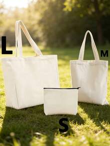 10/5/3/1件装多功能帆布手提袋，大容量购物旅行手提包，可重复使用的日常购物袋，可折叠帆布袋（适用于DIY绘画），单肩帆布手提袋，可重复使用的手提包，帆布手提袋，适合日常使用和旅行，多隔层学生手提包，非常适合海滩，旅行帆布手提袋，理想的圣诞礼物，可重复使用的帆布手提袋 - 彩色 - 查看 8