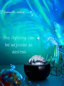 1pc Adjustable Aurora Lighting - Multi-Color Changing LED Projection Night Light, Suitable For Home, Office, Date Night, Party Decoration