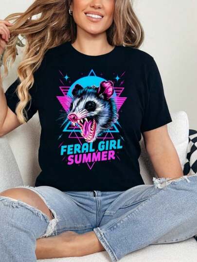 Camisetadezarigüeyadeveranodechicasae,Camisetadezarigüeyaconmemedrtido,Camisetasae,Camisetadevaquera,Camisetadeloeste,Camisetaderodeo,Camisetadrtida..220g M-En's Cotton T-Shirt For Leisure - C-Asual And Comfortable StyleSuitable For All People, Whether WoM-En Or M-Enhigh-Quality Durable Fabric Suitable For All Seans,Ft To The Touch But Built To LastBreathabletops WoM.En Fall OutfiT.S For WoM.En VaC.Ation OutfiT.S WoM.En Halloween Costume