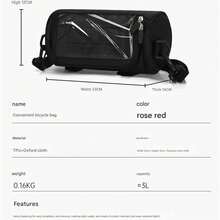 Bicycle Handlebar Bag With Touchscreen Phone Pocket, Multi-Purpose Shoulder Bag For Cycling And Travel, Rose Red, 1 Piece
