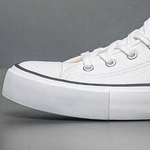 Zapatillas deportivas casuales de estilo artístico con estampado floral en blanco y negro - ET038BAI - Ver 3