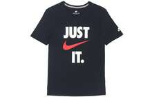 Nike Sportswear 字母印花圓領美式復古多巴胺短袖T卹 - 黑色 - 查看 1