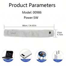 3-Heat Setting Washable Electric Heated Scarf, USB Powered Neck Warmer, Smart Temperature Control, Suitable For Men And Women, Warm Gift