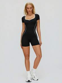 MASKERT High Elasticity Women's Sports Jumpsuit, Fashionable Backless Design, Tight-Fitting Shaping, Fitness Yoga Jumpsuit - Royal Blue - View 7