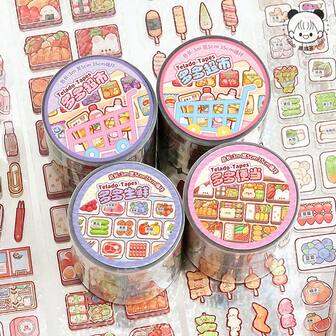 Färgglad dekorativ vattentät planeringstejp, lämplig för handgjorda gör-det-själv-klistermärken, evenemang, fester, födelsedagspresenter, handgjorda gör-det-själv-planeringstejper på campus