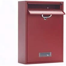 Wall Mounted Locking Vertical Dropbox Mailbox -  And Secure Made With Gaanized Steel Large Red - Red - View 8