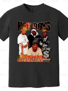 Maglietta Hot Boys Graphic Comfort Color Hip Hop Rap Music Cash Money Records Fan NOLA V40264 Unisex, T-Shirt Retrò A Vestibilità Ampia - 後3 - 查看 6
