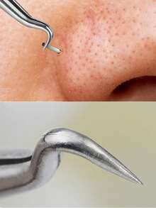 1 Blackhead Tweezers, Slanted Pimple Tweezers, Cell Tweezers, Beauty Tools, Acne Tweezers, Stainless Steel Pimple Tweezers