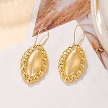 2pcs Fashionable Gold-Plated Leaf Earrings, Suitable For Women's Holiday Parties, Boho Bride, African Ladies Luxury Jewelry Gift - Multicolor - View 3