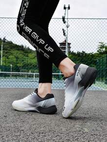 Men & Women Badminton Shoes, Lace-Up, Carbon Board Rubber Sole, Ultra-Light, Breathable, Anti-Slip, Wear-Resistant, Professional Badminton Match & Training Shoes - Black and White - View 4