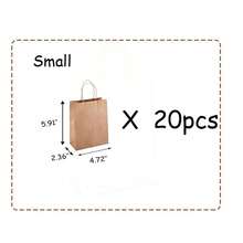 10/20个牛皮纸礼品袋，带提手，可包装成纪念品，适用于生日、婚礼、日常聚会、母亲节/毕业季等场合。牛皮纸礼品袋（棕色），可用作婚礼礼物、糖果袋、烘焙包装袋、烘焙手提袋。 - 彩色 - 查看 11