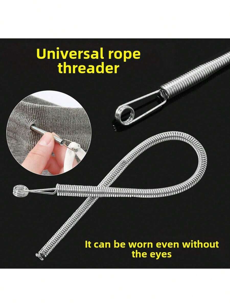 1 Pc High-Efficiency Threader, Easy And Convenient Threading, Suitable For Various Sewing Activities, Household Sewing Tool, Rope Threading Tool, Flexible Rope Threader, Multifunctional Elastic Belt, Rope Weaving Auxiliary Tool Spring Hole Threader