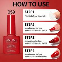 7.5ml Classic True Red Gel Nail Polish No.059, Bright Sexy Red Color, Best For Christmas Valentine's Wedding Nails - Red - View 10