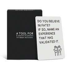 HEART BRIDGE 1PC Couple's Deep Conversation Game Cards - A Tabletop Game. This Is An Interactive Card Game That Can Touch The Depths Of Emotions And Is Full Of Ideas For Couples. It's A Must-Have Atmosphere Interactive Game For Valentine's Day, Halloween, And Christmas | 54Cards | - Black - View 1