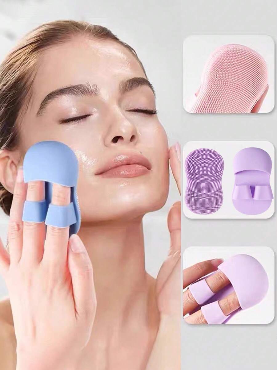 Silicone Nose Pore Cleansing Brush, Soft Hair Facial Cleansing Brush, Gentle Skin Care Finger Brush, Blackhead Makeup Brush