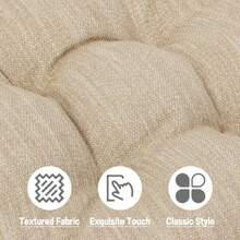baibu Fundas para taburetes redondas supersuaves redondas para taburetes de bar solo un cojín beige 30 cm - Beis - Ver 6