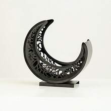 Bandeja para almacenar alimentos con forma de luna, plato para servir frutas, postres, aperitivos, plato decorativo para fiestas y uso doméstico. - Negro - Ver 5