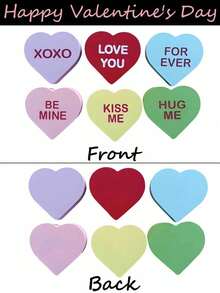 6件套 - 情人节装饰心形桌面摆件，木质多层托盘装饰，可爱“做我的爱人，永远属于你”对话糖心，适合情人节、结婚纪念日礼物、餐桌墙面装饰、圣诞节装饰，多层托盘糖心摆件，农舍风格甜蜜心形桌面装饰，经典家居餐桌装饰礼品 - 彩色 - 查看 11