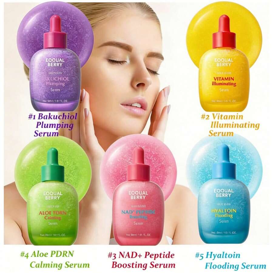 EQQUALBERRY NAD+肽赋活精华液 - 抗衰老韩国护肤品 | 女士圣诞礼物 | 蕴含5种神经酰胺和纯素胶原蛋白，紧致肌肤，淡化皱纹，焕发光彩 - 彩色 - 查看 1