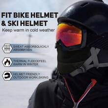 Máscara de esquí para hombres y mujeres máscara facial para deportes de invierno al aire libre cubierta facial para equipo de clima frío extremo - Mscaradeesqudeforropolarnegro - Ver 6