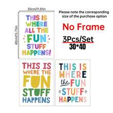 1/3件套返校季励志标语帆布海报。这里是精彩故事发生的地方。返校季墙面装饰画。非常适合学校墙壁、走廊、餐厅和办公室走廊的装饰。家居装饰和墙面艺术！室内装饰。精美的房间装饰，可选配画框。 - 彩色 - 查看 26