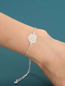 1pc Lotus Element Blue & Green Glow-In-The-Dark Adjustable Bracelet (Needs To Be Charged To Glow, Won't Glow Without Charging)