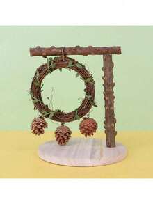 Natural Wooden Climbing Ladder, Parrot Swing Stand, Parrot Climbing Ladder & Bridge, Pet Bird Toy (Screws May Have Slight Roughness Or Oil Residue For Maintenance, Which Does Not Affect Usage) - Multicolor - View 10