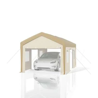 Hodeffior Carport Replacement Canopy Cover, Heavy-Duty Carport Garage Car Shelter, Waterproof & UV-Resistant Replacement Canopy Top (Frame Not Included)