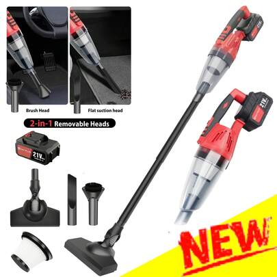 AutoFu Cordless Vacuum Cleaner 3 In 1 Lightweight Stick Strong Suction LED Rechargeable, Portable Hand Held Vacuum Cleaner With Battery &  Filter, Lightweight Hand Car Vacuum Rechargeable For Pet Hair, Home, Office