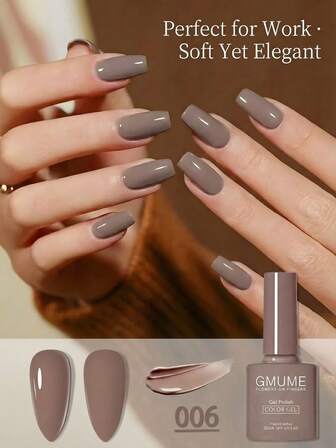 7.5ml Milk Chocolate Gel Nail Polish No.006, Warm Brown Coffee Mocha, Fall Winter Varnish