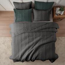 Comforter Set 3 Piece, Plush Fluffy Bedding, Geometric Pattern, Lightweight Bedspread Blanket All Season, Faux Comforter - 紮染灰 - 查看 10