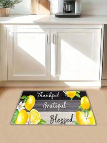 1pc Lemon Print Washable Decorative Rug - Non-Slip Printed Doormat, Dust-Proof Entryway Mat - Suitable For Kitchen, Bathroom And Entrance - Ideal For Home Decor - Perfect Housewarming Gift - Multicolor - View 3