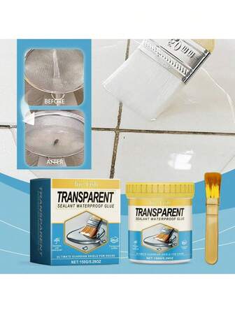 Revestimiento transparente impermeable para exteriores, resistente a la intemperie, anti-agrietamiento, material de sellado elástico, adecuado para una construcción fácil (envío aleatorio de modelos nuevos y antiguos)