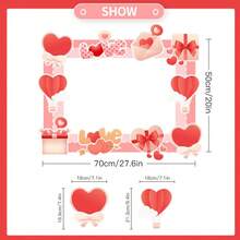 浪漫情人节驾照相框，定制红色心形结婚/订婚相框 - 彩色 - 查看 4