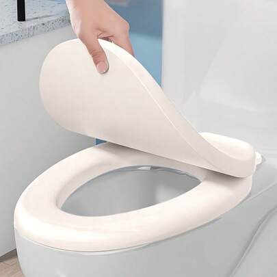 Soft Padded Toilet Seat Cover, Non-Slip Base, Fits All Toilets, Modern Sanitary Design, Noise-Reducing Soft Lid, Easy To Clean Seamless Surface, Durable Plastic Structure, Suitable For Home And Commercial Bathrooms.